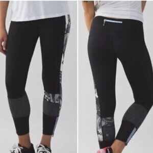 Lululemon Run the World 7/8 Tight – Exploded So Fly Butterfly Angel Wing – Size